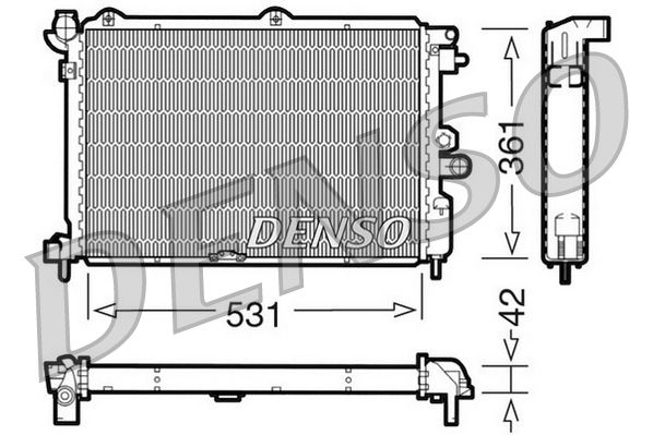 DRM20025 DENSO Радиатор, охлаждение двигателя