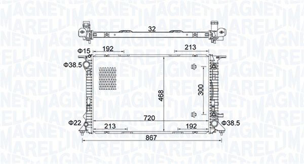 350213161800 MAGNETI MARELLI Радиатор, охлаждение двигателя