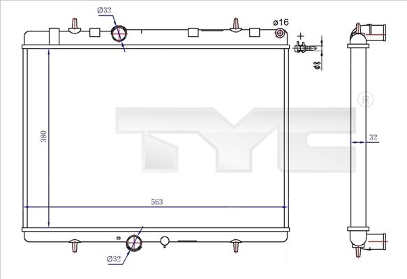 7260020R TYC Радиатор, охлаждение двигателя