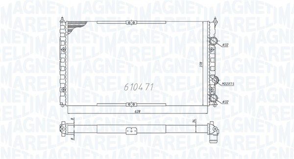 350213842000 MAGNETI MARELLI Радиатор, охлаждение двигателя