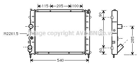 RTA2174 AVA QUALITY COOLING Радиатор, охлаждение двигателя