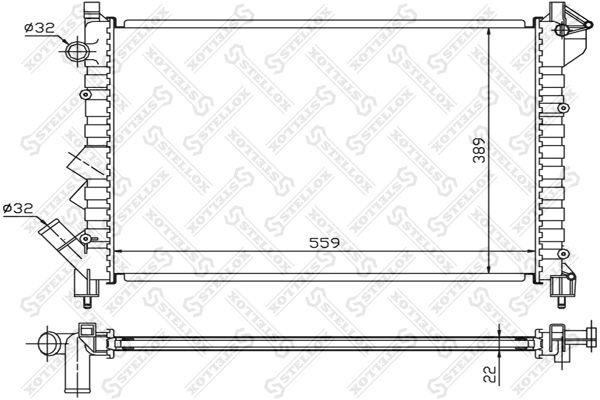 1025230SX STELLOX Радиатор, охлаждение двигателя