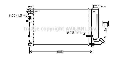 CNA2121 AVA QUALITY COOLING Радиатор, охлаждение двигателя