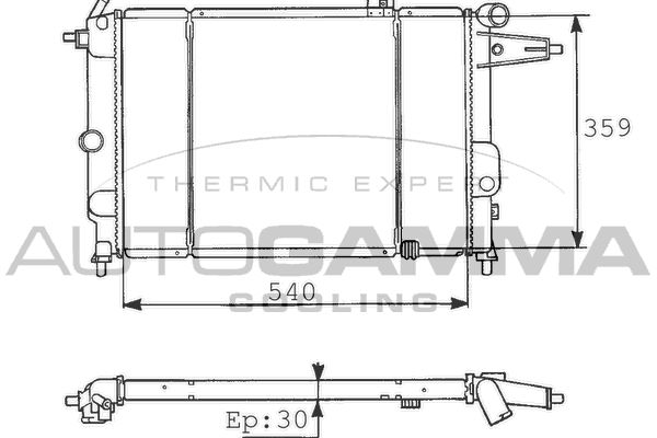 100670 AUTOGAMMA Радиатор, охлаждение двигателя