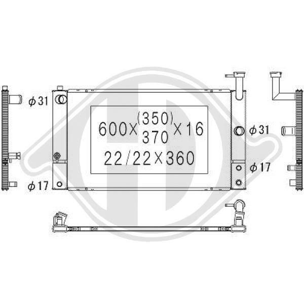 DCM3322 DIEDERICHS Радиатор, охлаждение двигателя