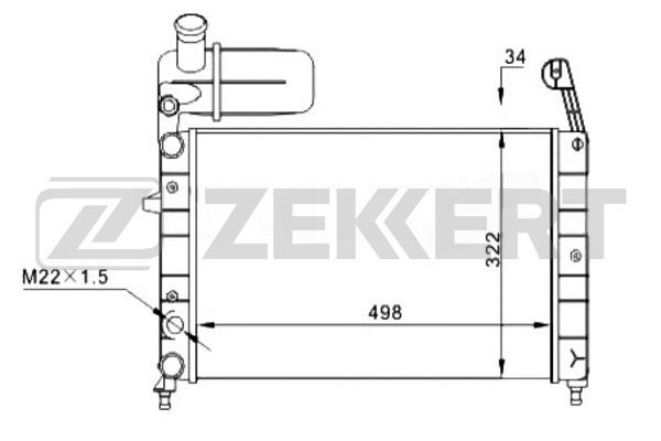 MK1287 ZEKKERT Радиатор, охлаждение двигателя