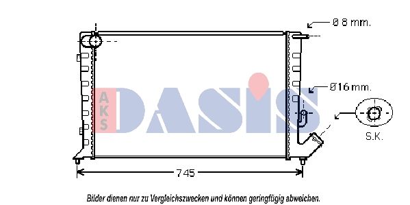 160035N AKS DASIS Радиатор, охлаждение двигателя