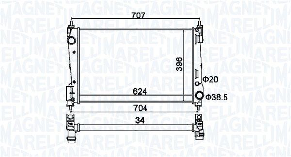 350213151200 MAGNETI MARELLI Радиатор, охлаждение двигателя