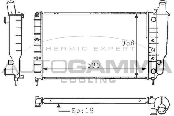 100864 AUTOGAMMA Радиатор, охлаждение двигателя