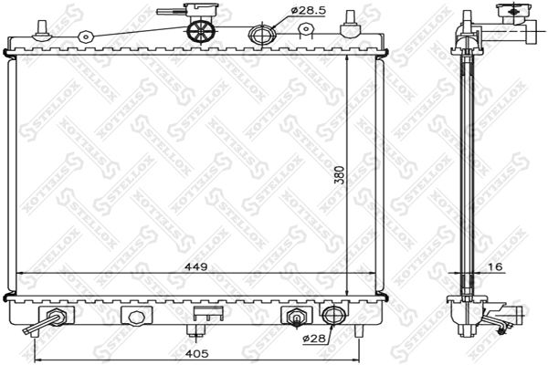 1025190SX STELLOX Радиатор, охлаждение двигателя