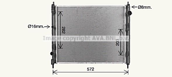 DN2477 AVA QUALITY COOLING Радиатор, охлаждение двигателя