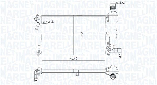 350213181300 MAGNETI MARELLI Радиатор, охлаждение двигателя