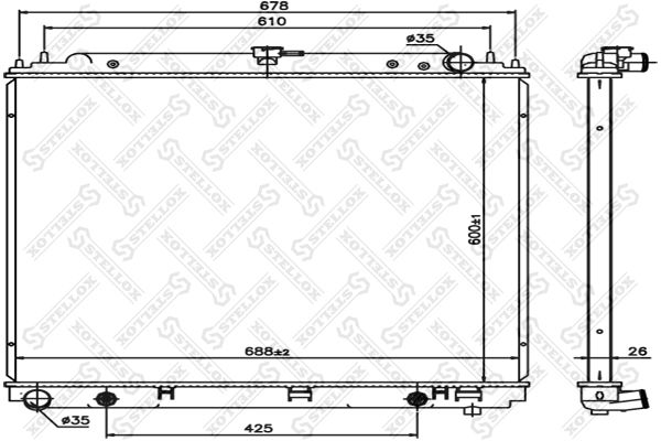 1026784SX STELLOX Радиатор, охлаждение двигателя