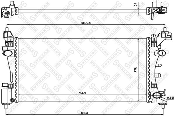 1025404SX STELLOX Радиатор, охлаждение двигателя