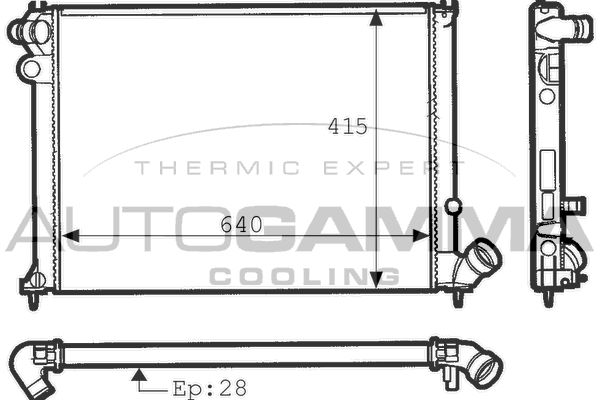 100783 AUTOGAMMA Радиатор, охлаждение двигателя
