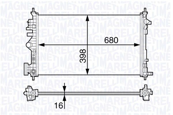 350213140700 MAGNETI MARELLI Радиатор, охлаждение двигателя