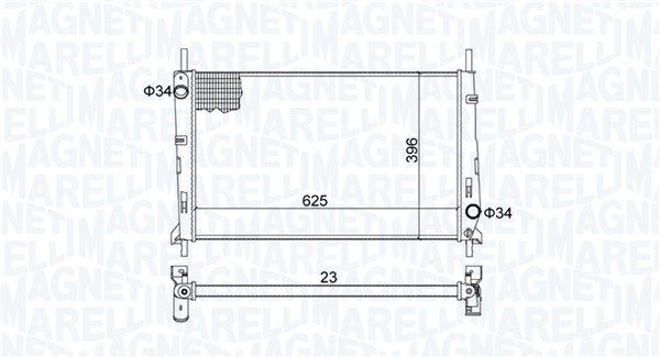 350213189300 MAGNETI MARELLI Радиатор, охлаждение двигателя