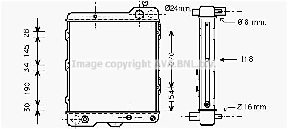 AIA2040 AVA QUALITY COOLING Радиатор, охлаждение двигателя