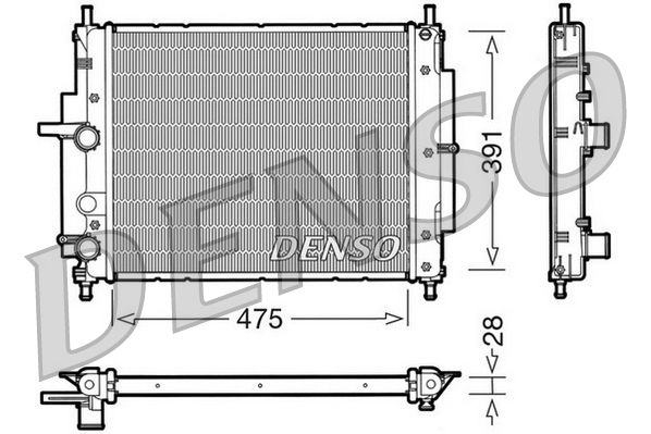 DRM09036 DENSO Радиатор, охлаждение двигателя