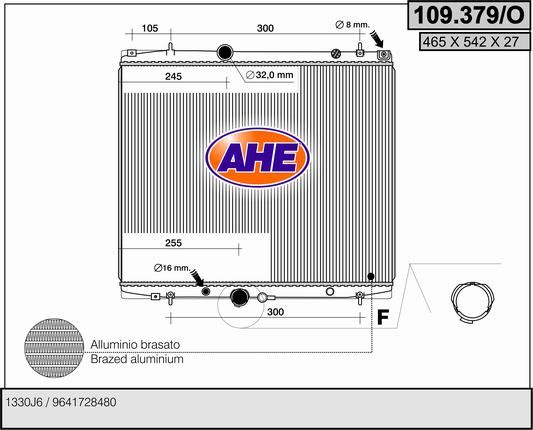 109379O AHE Радиатор, охлаждение двигателя