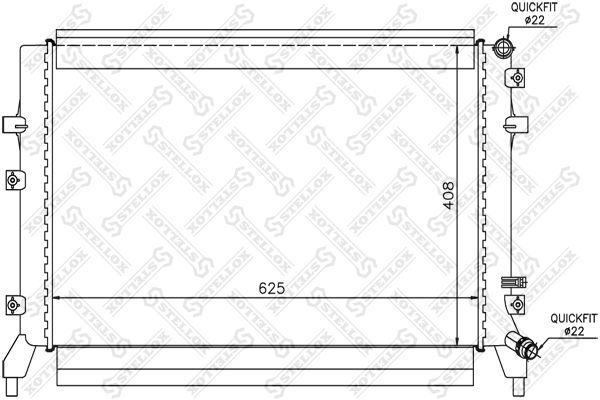 1025447SX STELLOX Радиатор, охлаждение двигателя