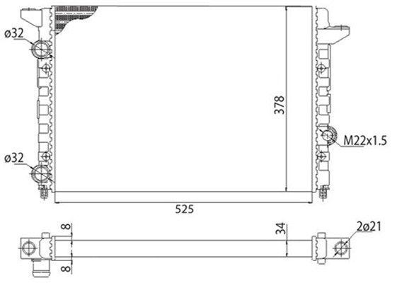 350213104403 MAGNETI MARELLI Радиатор, охлаждение двигателя