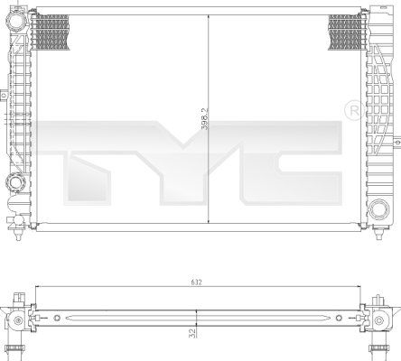 7020010 TYC Радиатор, охлаждение двигателя