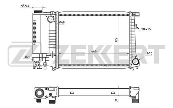 MK1001 ZEKKERT Радиатор, охлаждение двигателя