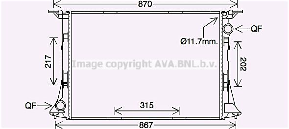 AI2422 AVA QUALITY COOLING Радиатор, охлаждение двигателя