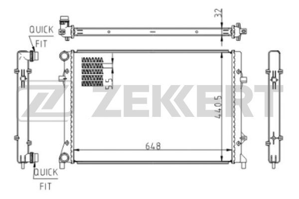 MK1610 ZEKKERT Радиатор, охлаждение двигателя