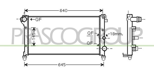 FT122R007 PRASCO Радиатор, охлаждение двигателя