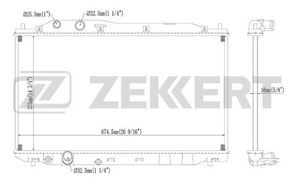 MK1213 ZEKKERT Радиатор, охлаждение двигателя