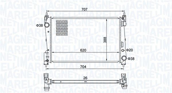 350213385000 MAGNETI MARELLI Радиатор, охлаждение двигателя