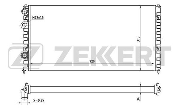 MK1052 ZEKKERT Радиатор, охлаждение двигателя