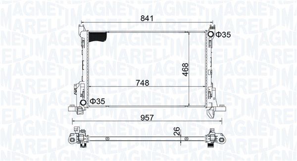 350213207800 MAGNETI MARELLI Радиатор, охлаждение двигателя