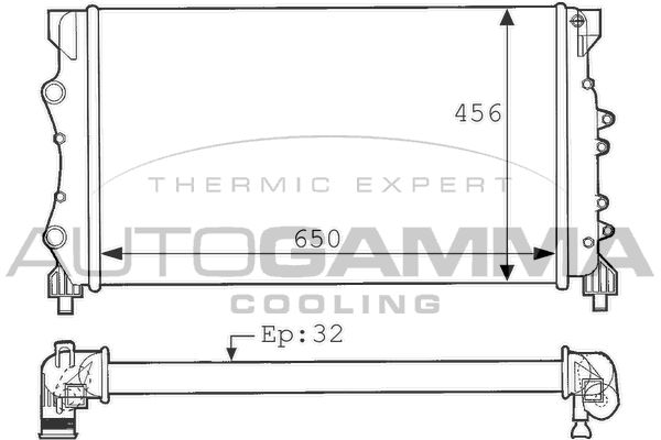 101244 AUTOGAMMA Радиатор, охлаждение двигателя