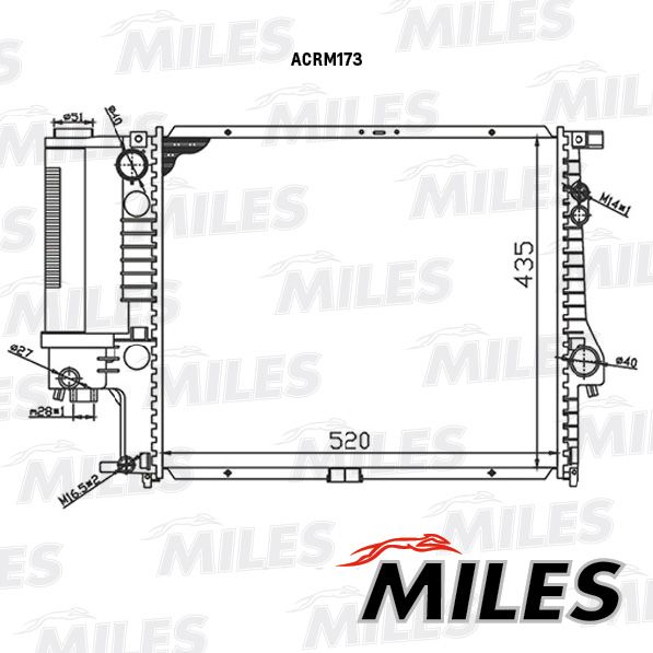 ACRM173 MILES Радиатор, охлаждение двигателя
