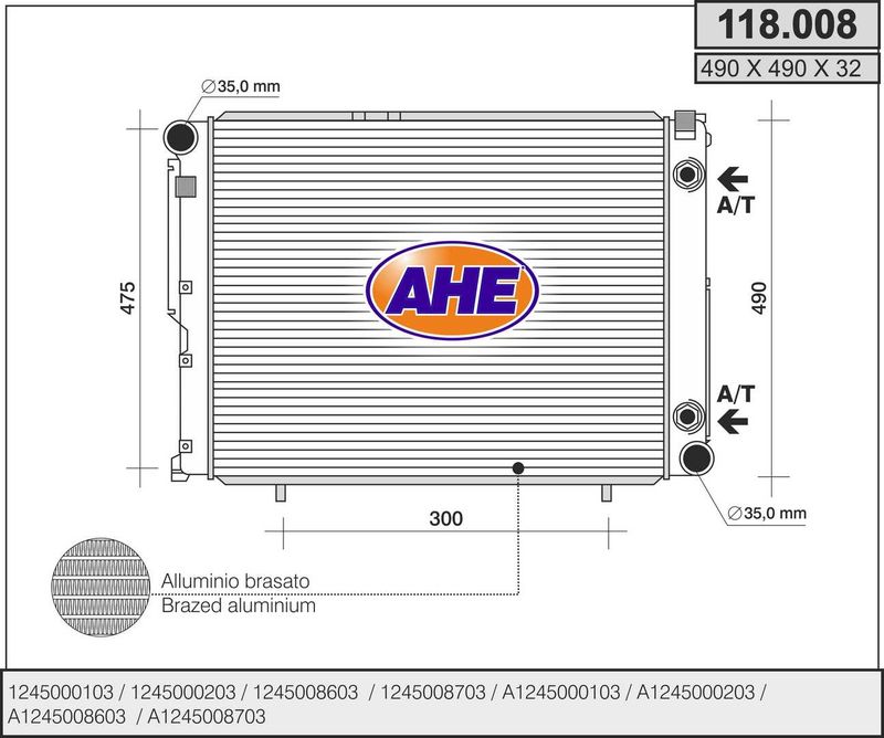 118008 AHE Радиатор, охлаждение двигателя