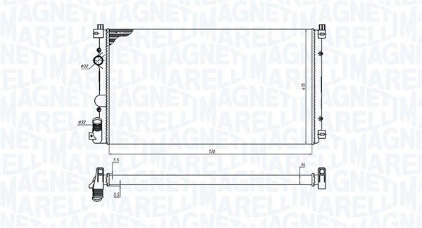 350213198800 MAGNETI MARELLI Радиатор, охлаждение двигателя