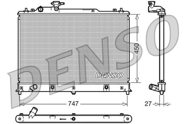 DRM44025 DENSO Радиатор, охлаждение двигателя