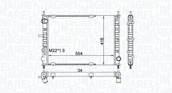 350213154300 MAGNETI MARELLI Радиатор, охлаждение двигателя