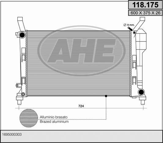 118175 AHE Радиатор, охлаждение двигателя
