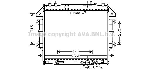 TO2496 AVA QUALITY COOLING Радиатор, охлаждение двигателя