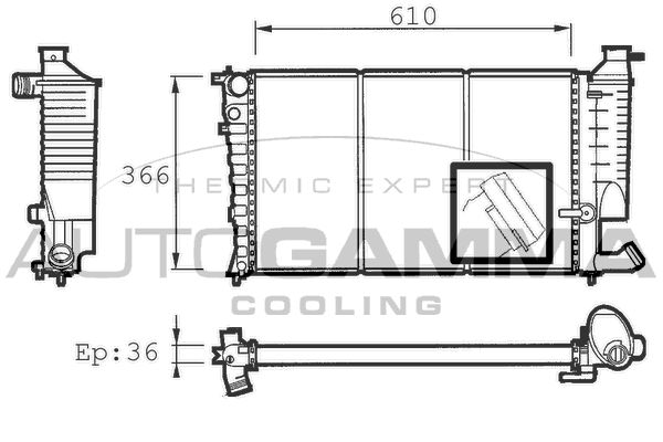 100230 AUTOGAMMA Радиатор, охлаждение двигателя