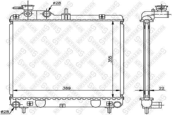 1026608SX STELLOX Радиатор, охлаждение двигателя