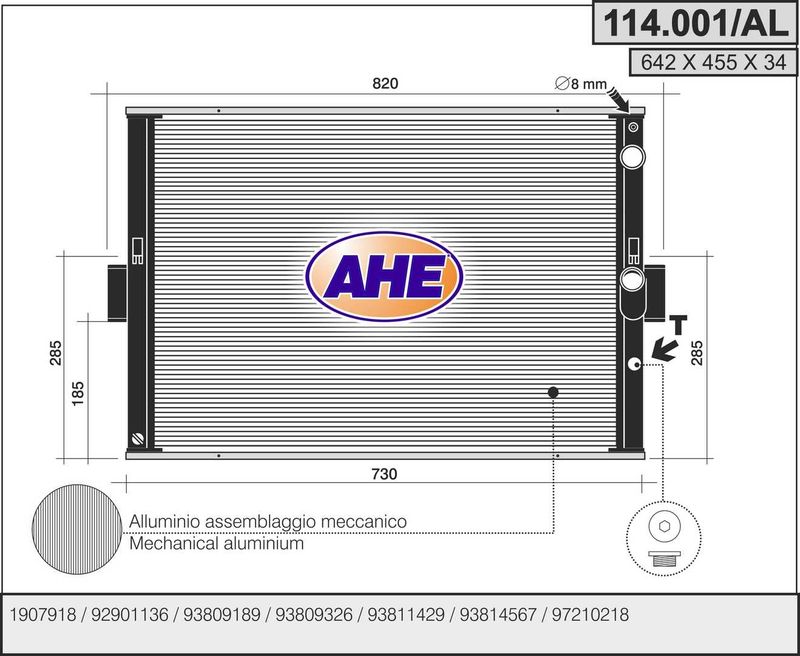 114001AL AHE Радиатор, охлаждение двигателя