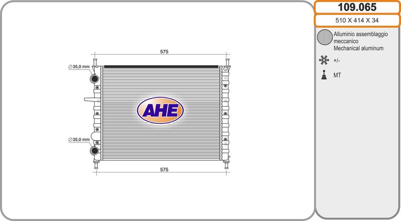 109065 AHE Радиатор, охлаждение двигателя