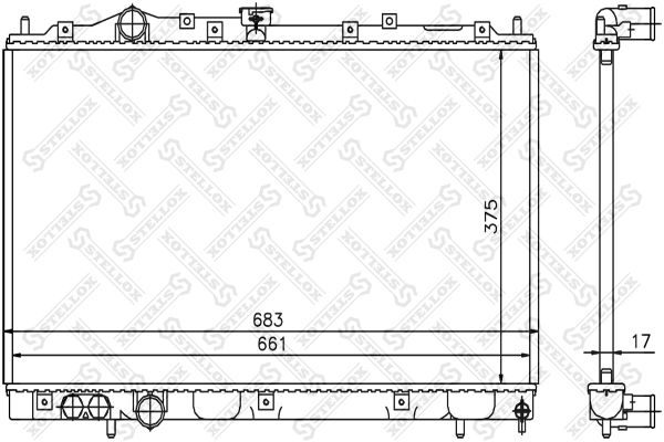 1025258SX STELLOX Радиатор, охлаждение двигателя