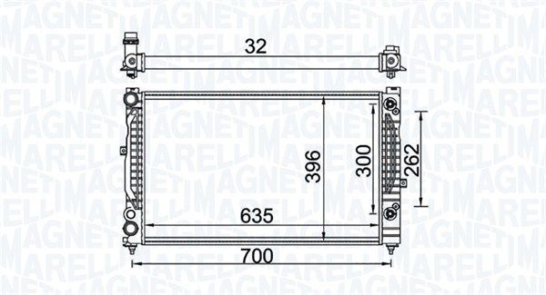 350213157600 MAGNETI MARELLI Радиатор, охлаждение двигателя