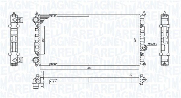 350213187800 MAGNETI MARELLI Радиатор, охлаждение двигателя